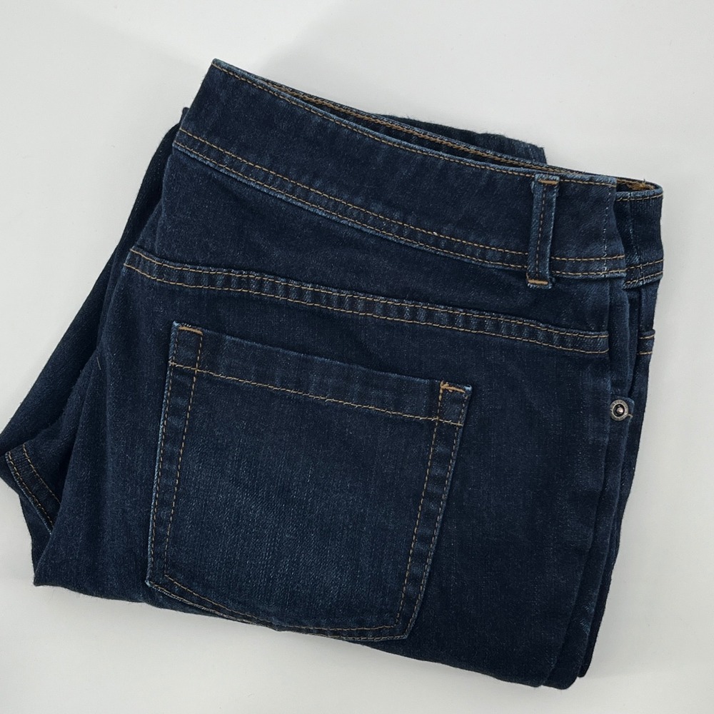Chico's Platinum Denim Jeans, Women, Size 12, Dark Wash, Straight Leg P15-455